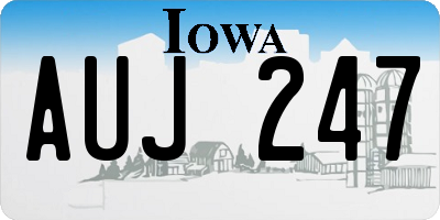 IA license plate AUJ247