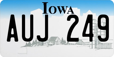 IA license plate AUJ249