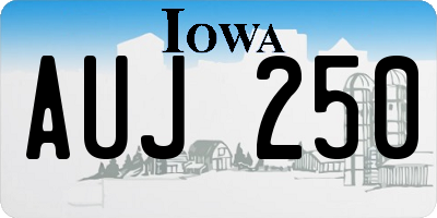 IA license plate AUJ250