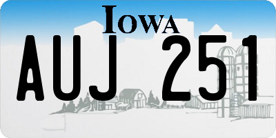 IA license plate AUJ251