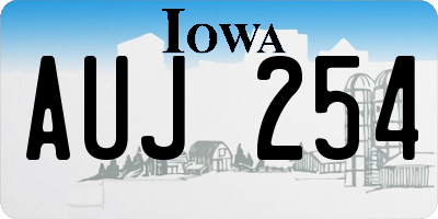 IA license plate AUJ254