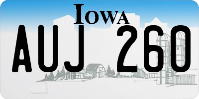 IA license plate AUJ260