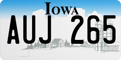 IA license plate AUJ265