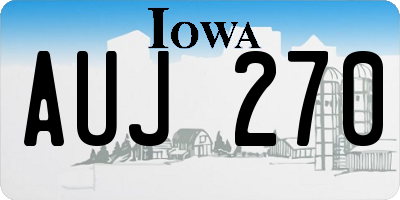 IA license plate AUJ270