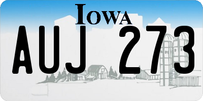 IA license plate AUJ273