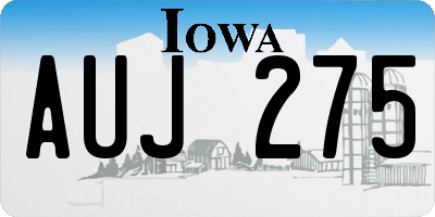 IA license plate AUJ275
