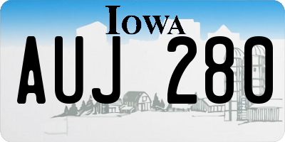 IA license plate AUJ280