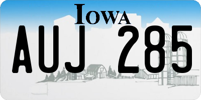 IA license plate AUJ285