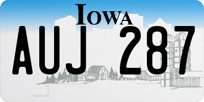 IA license plate AUJ287