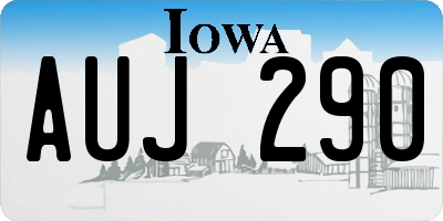 IA license plate AUJ290