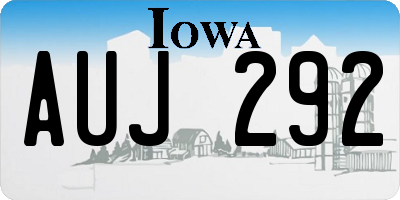 IA license plate AUJ292