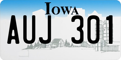 IA license plate AUJ301