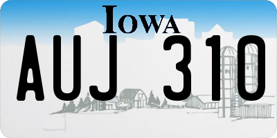 IA license plate AUJ310