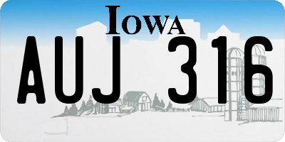 IA license plate AUJ316