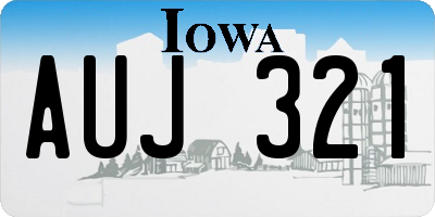 IA license plate AUJ321