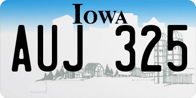 IA license plate AUJ325