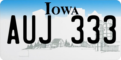 IA license plate AUJ333