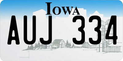 IA license plate AUJ334