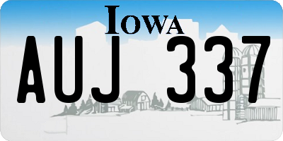 IA license plate AUJ337