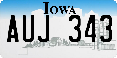 IA license plate AUJ343