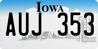 IA license plate AUJ353