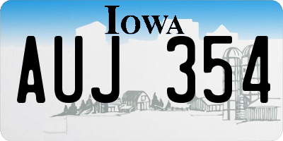 IA license plate AUJ354