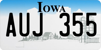 IA license plate AUJ355