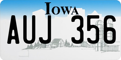 IA license plate AUJ356