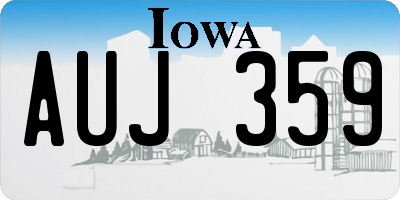 IA license plate AUJ359