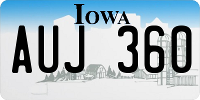 IA license plate AUJ360