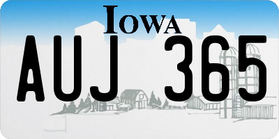 IA license plate AUJ365