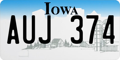 IA license plate AUJ374
