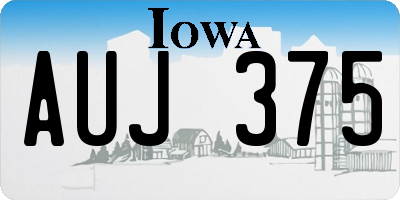 IA license plate AUJ375