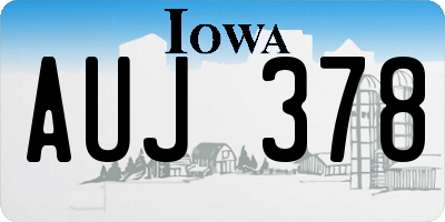 IA license plate AUJ378