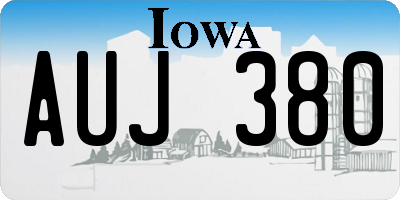 IA license plate AUJ380