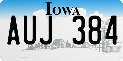 IA license plate AUJ384