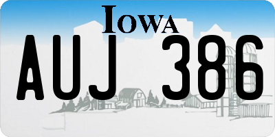 IA license plate AUJ386