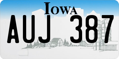 IA license plate AUJ387