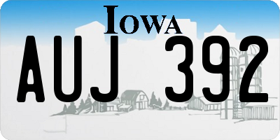 IA license plate AUJ392