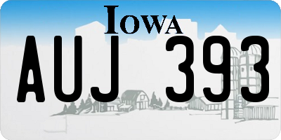 IA license plate AUJ393