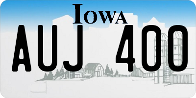 IA license plate AUJ400