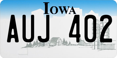 IA license plate AUJ402