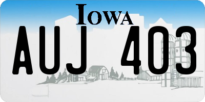 IA license plate AUJ403