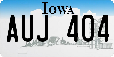 IA license plate AUJ404
