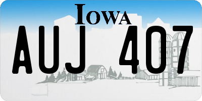 IA license plate AUJ407