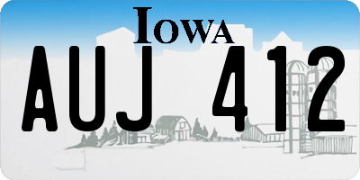 IA license plate AUJ412
