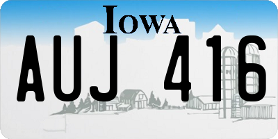 IA license plate AUJ416