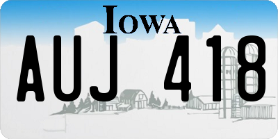 IA license plate AUJ418