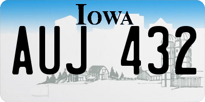 IA license plate AUJ432
