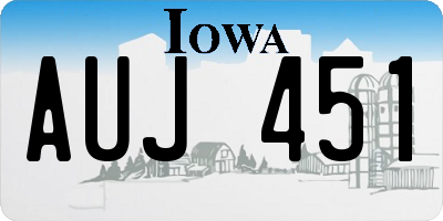 IA license plate AUJ451